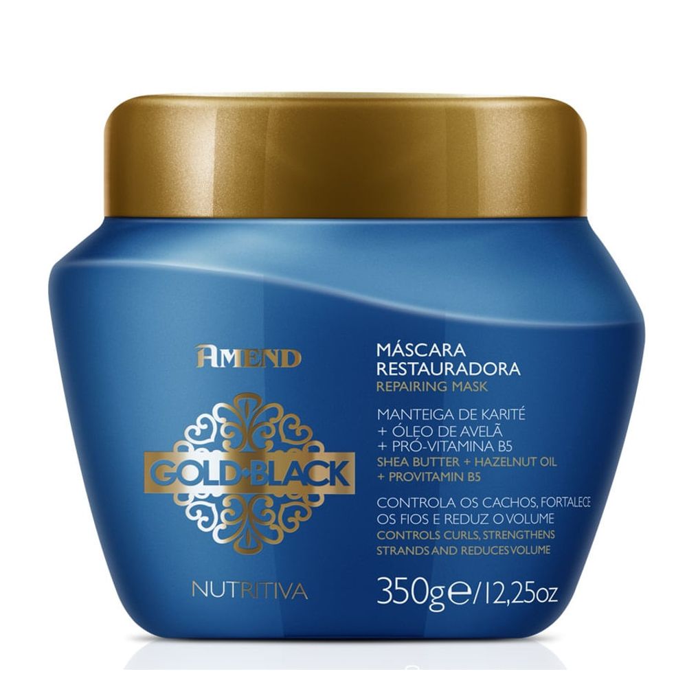 Máscara Restauradora Amend Gold Black 350g Leo Cosméticos leocosmeticos