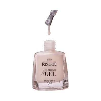 Esmalte-Risque-Diamond-Gel-Branco-Camafeu Esmalte-Risque-Diamond-Gel-Branco-Camafeu