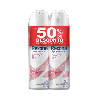 Kit-Desodorante-Rexona-Aero-c-2-Feminino-Powder-Dry--50--de-desconto-na-2ªUn.- Kit-Desodorante-Rexona-Aero-c-2-Feminino-Powder-Dry--50--de-desconto-na-2ªUn.-