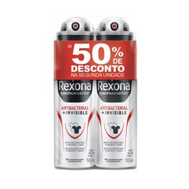 Kit-Desodorante-Rexona-Aero-c-2-Masculino-Antibacterial-Invisible--50--de-desconto-na-2ªUn.-