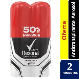 Kit-Desodorante-Rexona-Aero-c-2-Masculino-Invisible--50--de-desconto-na-2°-Uni.-