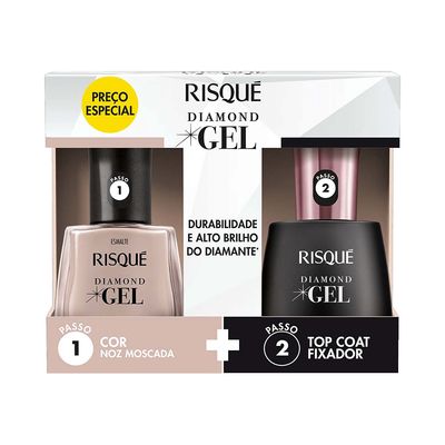 Kit-Risque-Esmalte-Noz-Moscada---Top-Coat-Diamond-Gel Kit-Risque-Esmalte-Noz-Moscada---Top-Coat-Diamond-Gel