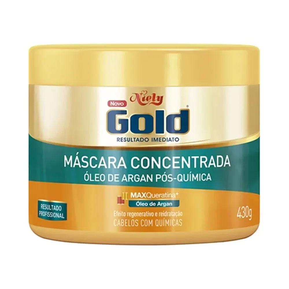 Máscara Capilar Concentrada Niely Gold Óleo de Argan 430g Leo Cosméticos leocosmeticos