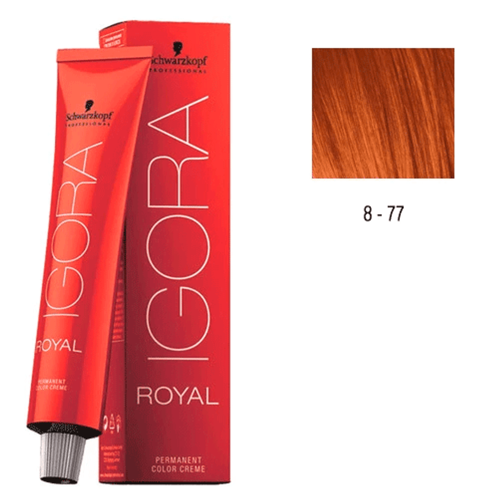 Coloração Igora Royal 8-77 Louro Claro Cobre Extra - leocosmeticos