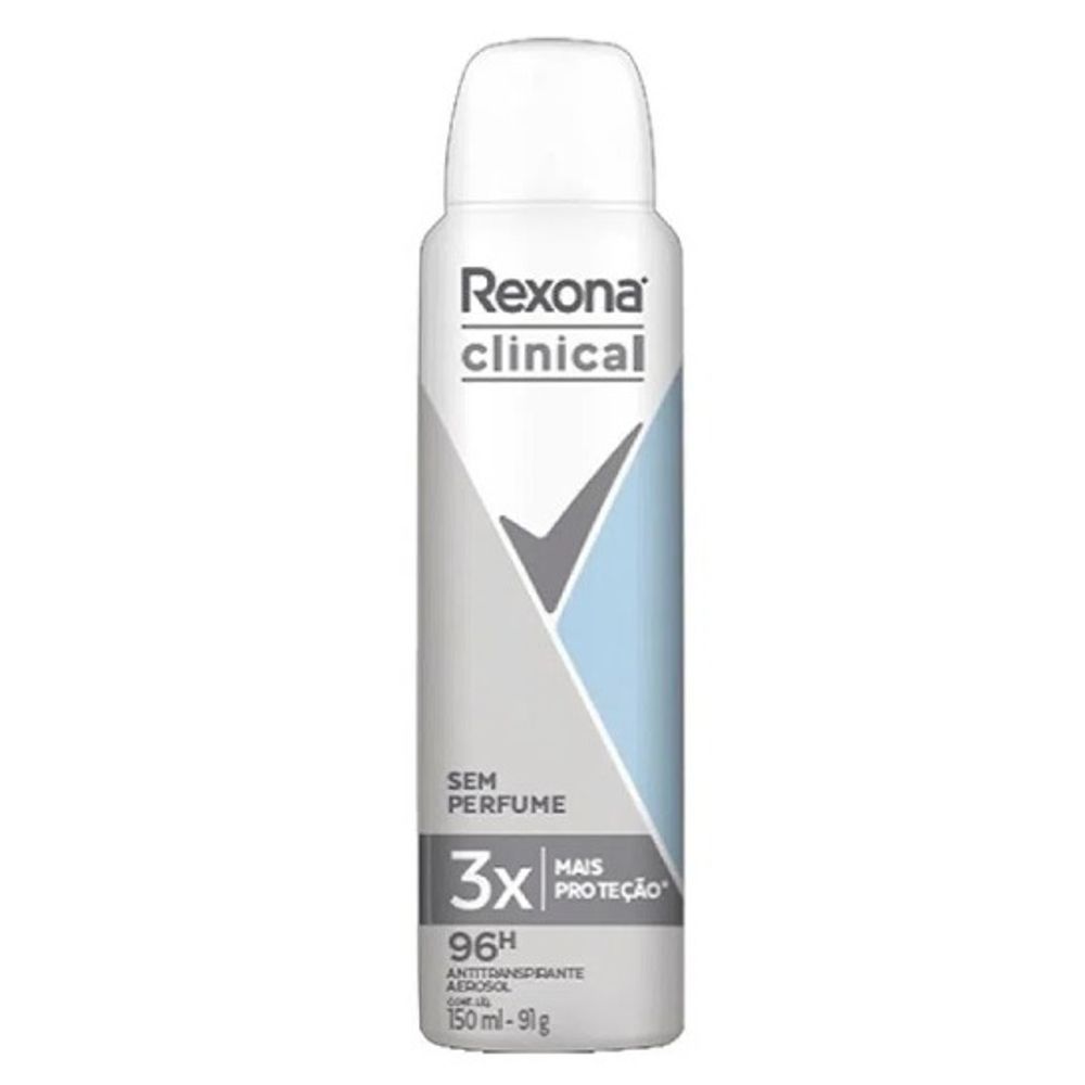 Antitranspirante Aerossol sem Perfume Rexona Clinical 150ml - Apoio Entrega  V2