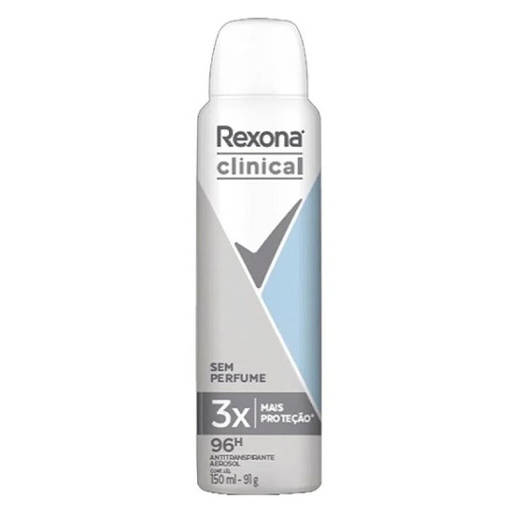 Desodorante Rexona Aerosol Clinical Sem Perfume 150 Ml – Mily Cosméticos